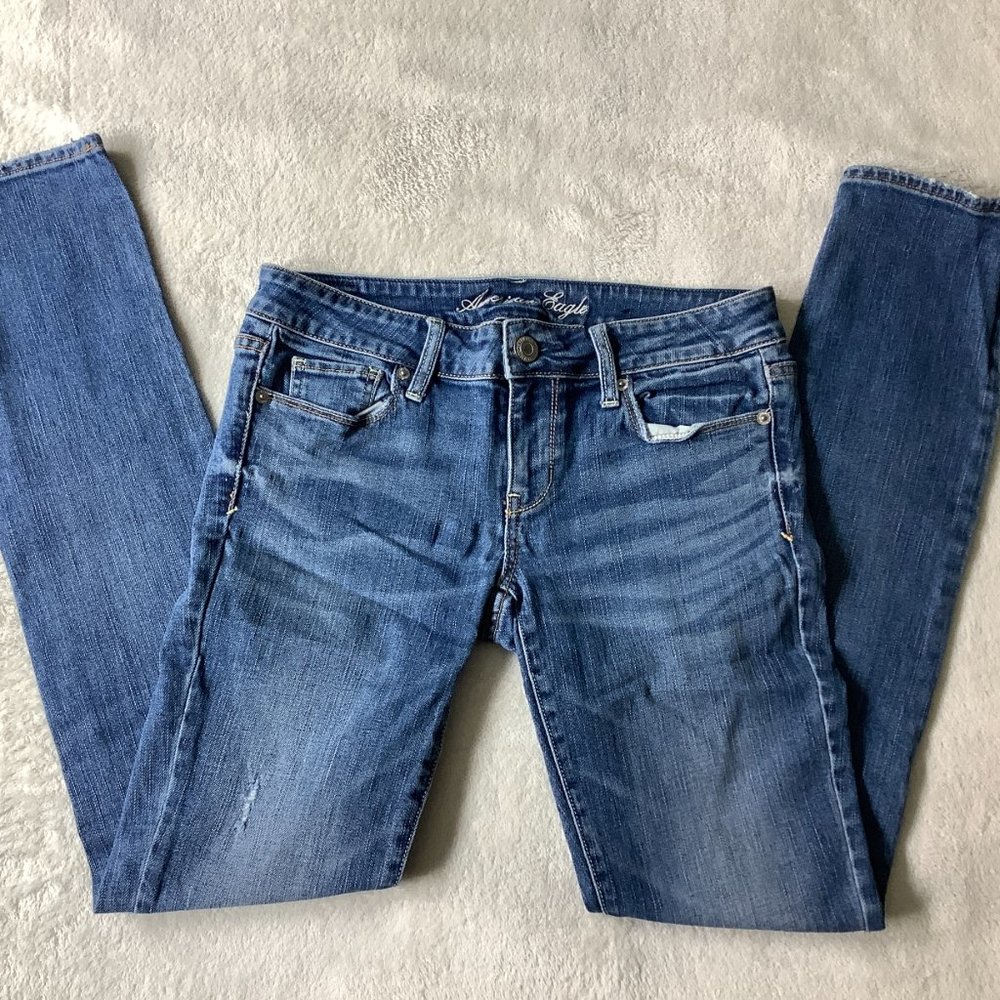 American Eagle Jeans Stretch Medium Wash Skinny Size 4